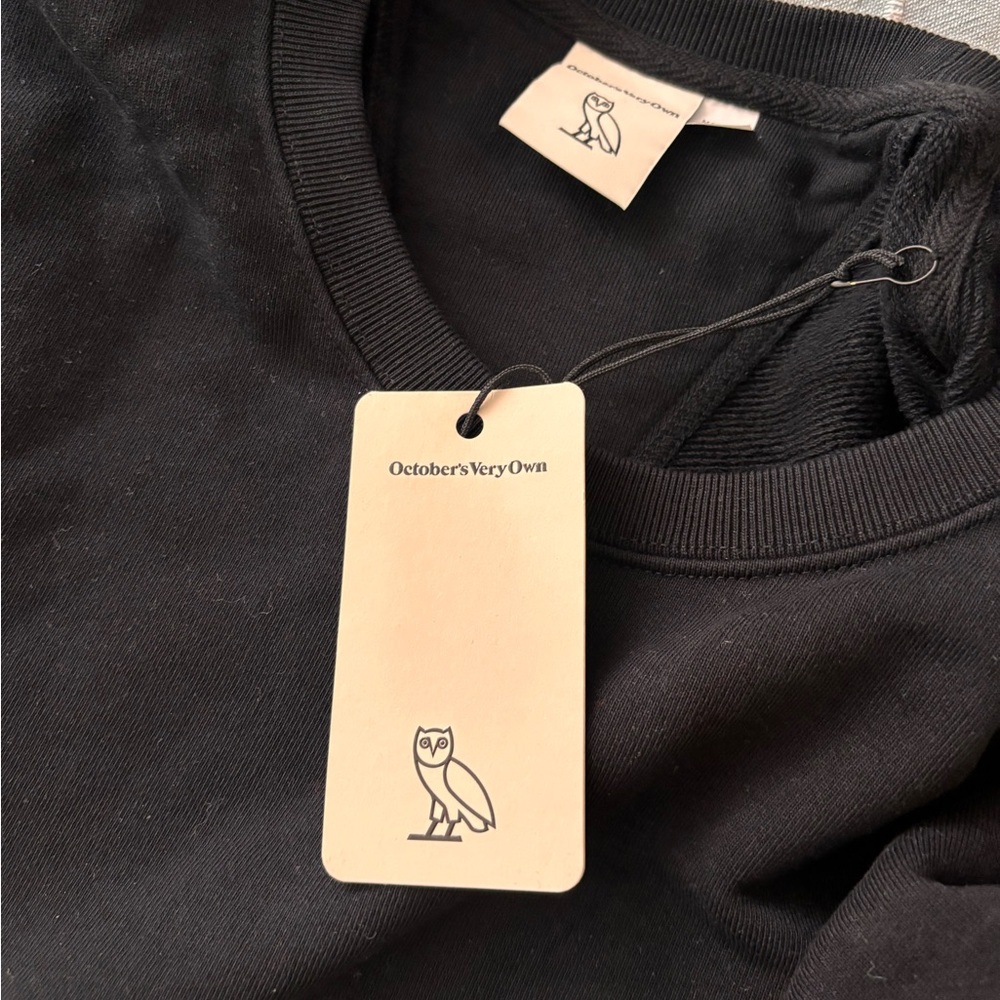 OVO Black Crew Neck Sweater with Gold Logo - Picture 10 of 16